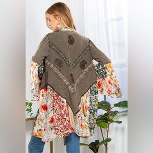 #140 🌸CLOSEOUT FIrM🌸New! Boho Gorgeous patchwork Embroidery Duster Kimono